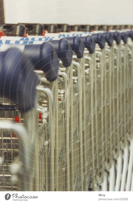 Aldi Shopping Trolley Obscure Perspective aldi Detail Metal Close-up