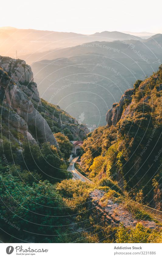 Deserted railway road between rocks leading to tunnel mountain landscape tourism attraction travel destination trip adventure building construction stone old