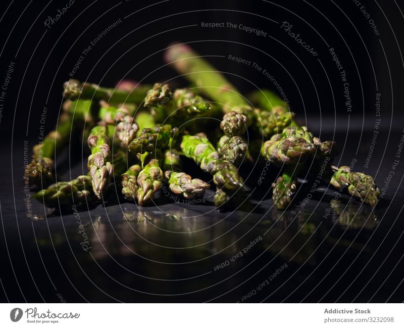 A bunch of green asparagus vegetable ingredient fresh diet food organic healthy vegetarian nutrition agriculture background white nature natural raw cuisine