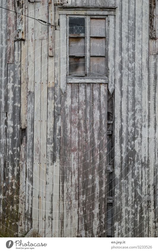 please delete Hut Facade Window Old Dirty Hideous Broken Trashy Gloomy Senior citizen Decline Transience Destruction Wooden facade Repair Redevelop Derelict