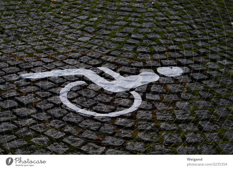 parking space Places Stone Sit Gray Inclusion Handicapped Parking lot Paving stone inclusive Colour photo Exterior shot Copy Space top Copy Space bottom