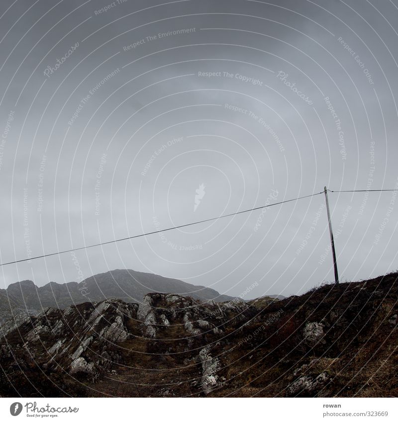 power line Environment Nature Landscape Bad weather Storm Wind Rain Thunder and lightning Rock Alps Mountain Peak Dark Cable Electricity Electricity pylon