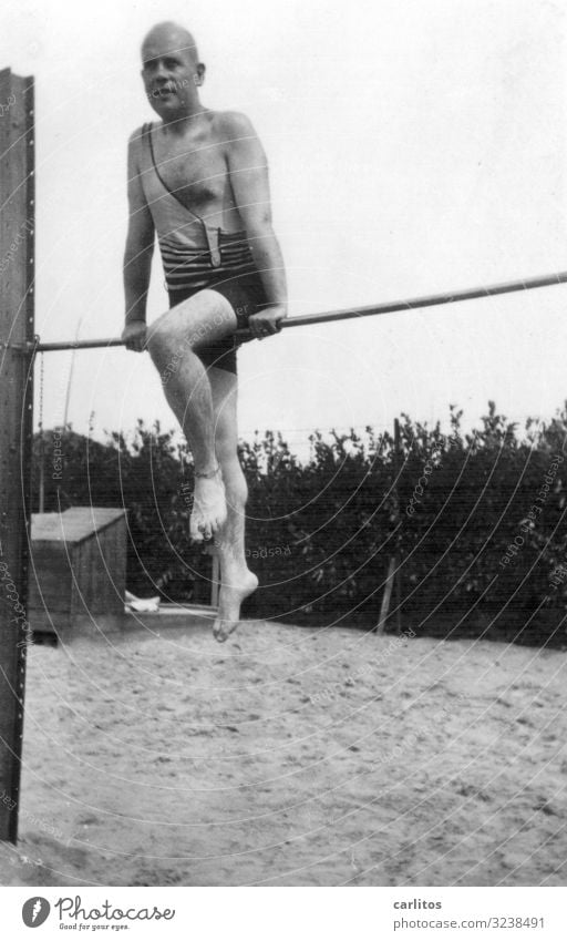 Grandpa's doing gymnastics... Twenties Grandfather Past Black & white photo weimar republic Gymnastics Sports