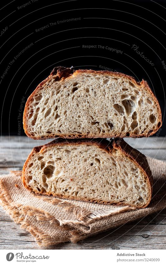 Slices of fresh bread falling on table piece napkin floating meal healthy food slice toast baked pastry soft snack lunch dinner tasty delicious yummy