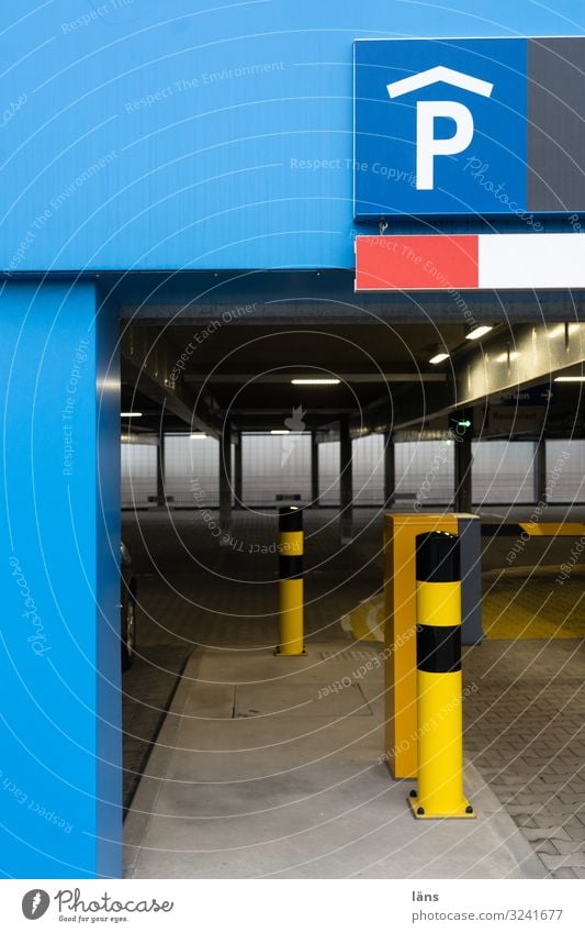 multi-storey car park City trip Warnemünde Small Town Parking garage Wall (barrier) Wall (building) Transport Motoring Street Lanes & trails Simple Modern Blue