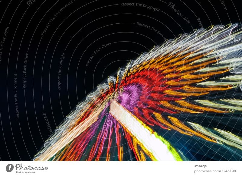 Ferris wheel at night Fairs & Carnivals Night shot Joy Speed Carousel Theme-park rides Attraction Multicoloured Long exposure Movement Circle Above Oktoberfest