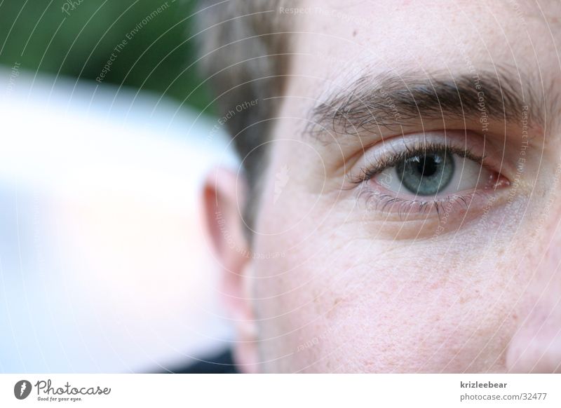 halfface Half Man Eyes Blue Face helped eye