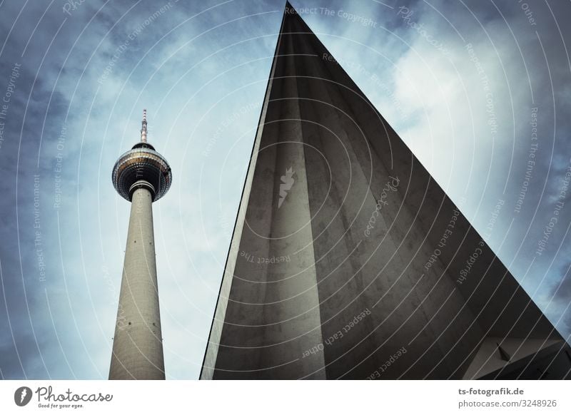 The Pyramid at Alex Technology Advancement Future Telecommunications Sculpture Culture Television Sky Clouds Berlin Downtown Berlin Alexanderplatz Germany GDR