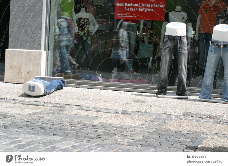 drunk jeans Pants Alcohol-fueled Topple over Accident Store premises Obscure fall down Closed exhibitor Fashion