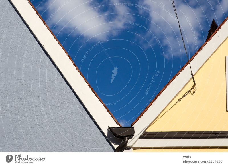 Residential buildings in the city of Landsberg House (Residential Structure) Architecture Roof Eaves Sharp-edged Point Bavaria bavarian city copy space narrow