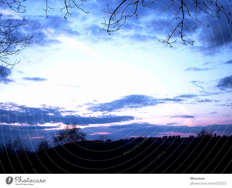 Evening in the Sauerland Clouds Tree Sunset Mountain Sky