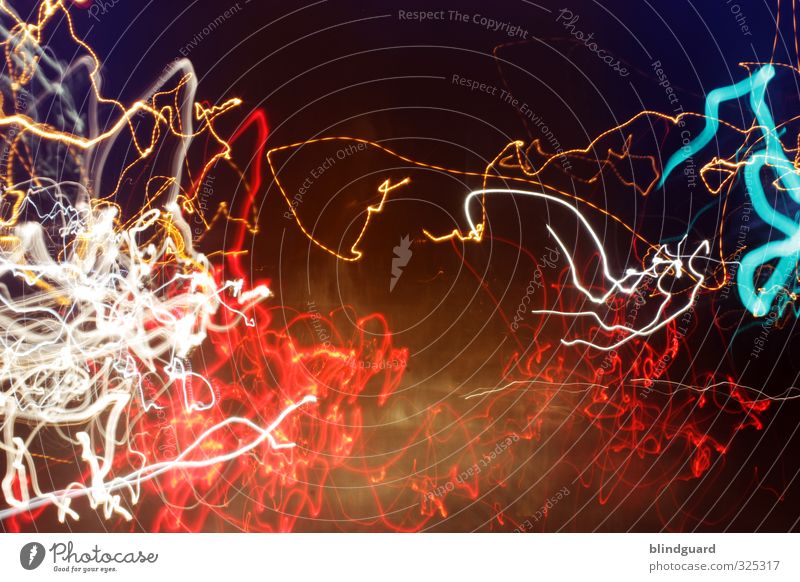 light up the dark Joy Technology Line Illuminate Multicoloured Yellow Orange Red Black Turquoise White Flexible Speed Lamp Colour photo Experimental Deserted