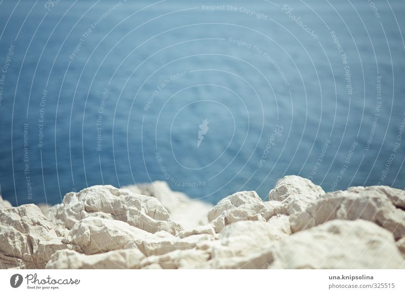 coastline Summer vacation Ocean Environment Landscape Water Rock Waves Coast Warmth Blue Colour photo Exterior shot Close-up Deserted Copy Space top