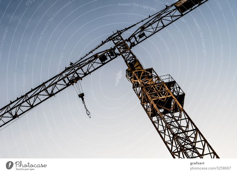 Detail Of Yellow Construction Crane architecture background bird building business cabin cable cargo construction crane development economic economy elevator