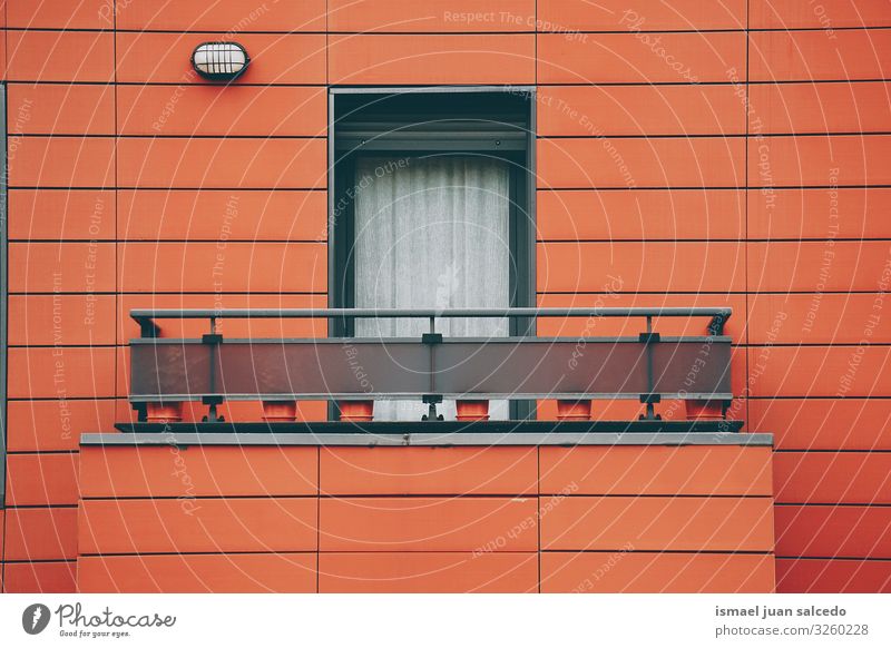 window on the red facade of the house in Bilbao city Spain Window Red Facade Building Exterior shot House (Residential Structure) Home Street City Colour