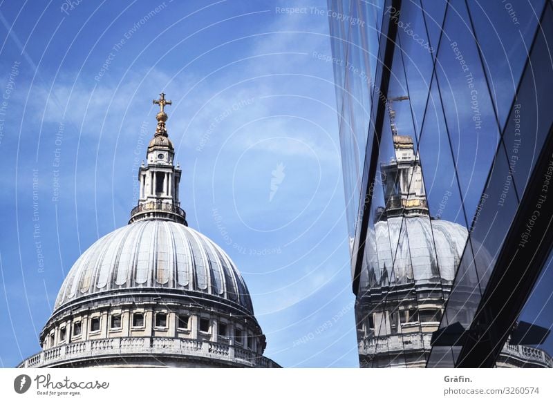 Double St Pauls Cathedral Church house of God Tourist Attraction London reflection Reflection Sightseeing City trip Architecture architectural photography Blue