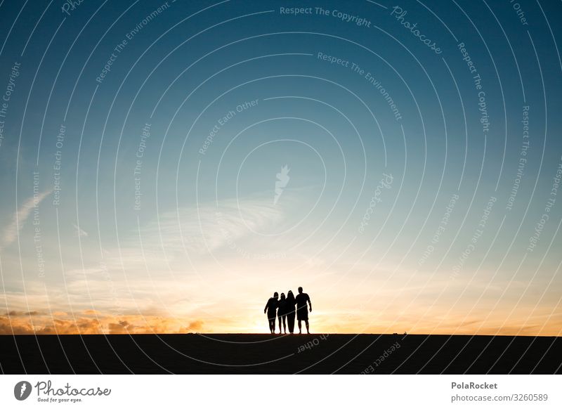 #A0## together Art Esthetic Horizon Friendship Silhouette Sunset Adventure 4 Graphic Colour photo Subdued colour Exterior shot Experimental Copy Space left