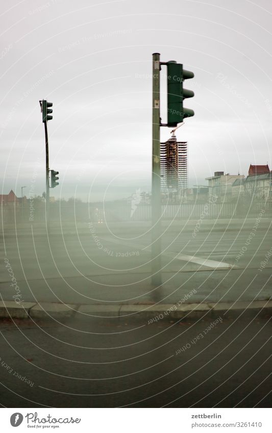 Steglitz Berlin Town City life Suburb steglitz glittering gyroscope Construction site Building High-rise Street Transport Car Driving Shallow depth of field