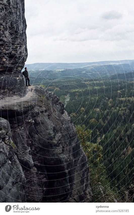 On the Abyss Healthy Life Relaxation Calm Vacation & Travel Tourism Trip Adventure Far-off places Freedom Hiking Human being Young man Youth (Young adults)