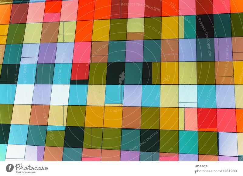 Colourful facade Hip & trendy Style Design Facade Abstract Background picture Modern Multicoloured Pattern Illustration variegated Exceptional Uniqueness