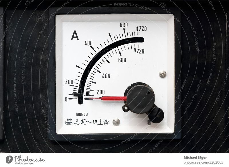 Old display instrument for current with peak display Measuring instrument Technology Museum Historic Safety Control desk Measure Electricity amper Tension