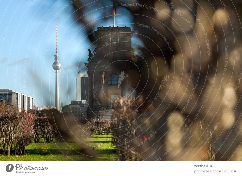 Television tower with text free space Architecture Berlin Reichstag Germany Capital city Parliament Government Seat of government Government Palace Spree