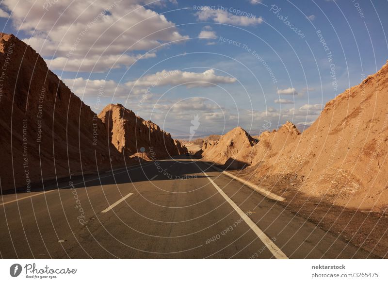 Atacama Desert Road Relaxation Mountain Nature Landscape Sand Sky Clouds Horizon Hill Vacation & Travel desert panorama sunny terrain Chile South America arid