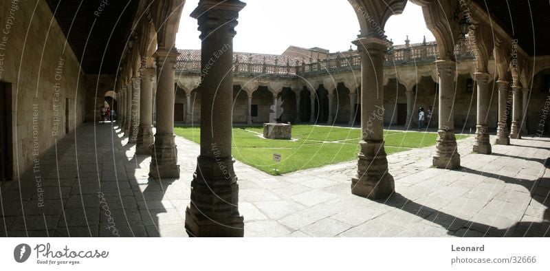 monasteries Colour tone Well Human being Spain Architecture Monastery Column grass soil Sun