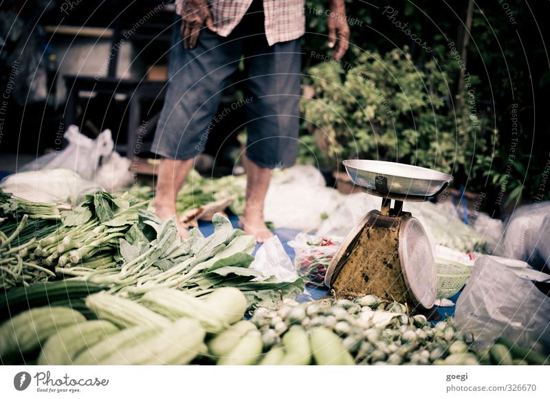 market day Food Vegetable Nutrition Organic produce Vegetarian diet Asian Food Human being Masculine Man Adults 1 Green Scale Markets Market stall