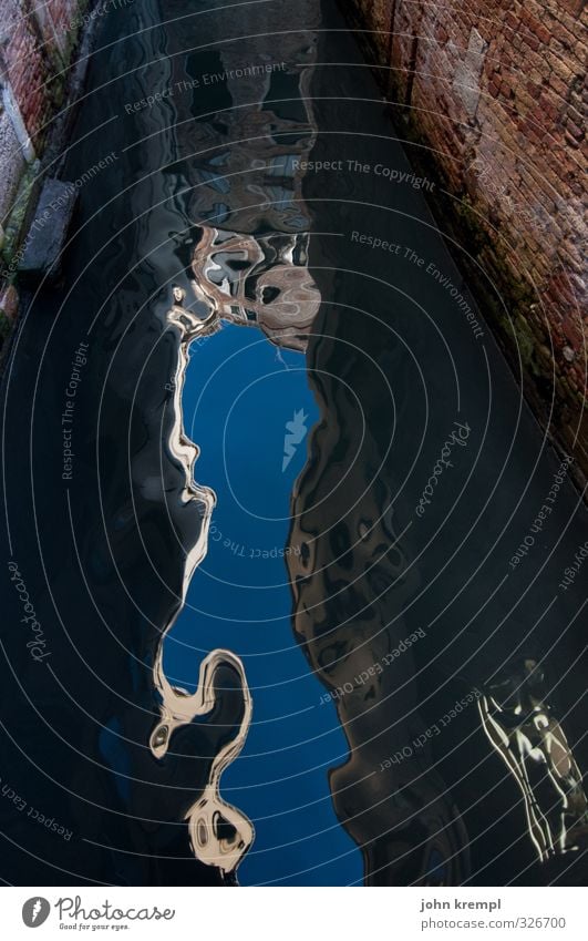 total blue | amorphous Water Cloudless sky Venice Town Port City Old town Navigation Harbour Channel Dark Blue Optimism Calm Longing Horizon Environment