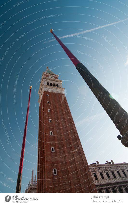 pole vault Venice Italy Port City Downtown Old town Tower Manmade structures Building Architecture Campanile San Marco Tourist Attraction St. Marks Square