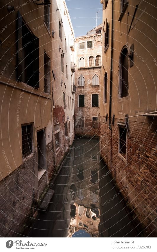 bottled water Water Venice Italy Port City Downtown Old town House (Residential Structure) Channel Facade Window Dark Historic Retro Brown Protection Romance