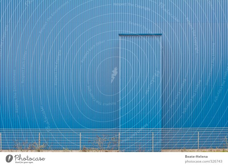 total blue / monochrome urban planning weatherproof Architecture Saarbrücken House (Residential Structure) Industrial plant Building Wall (barrier)