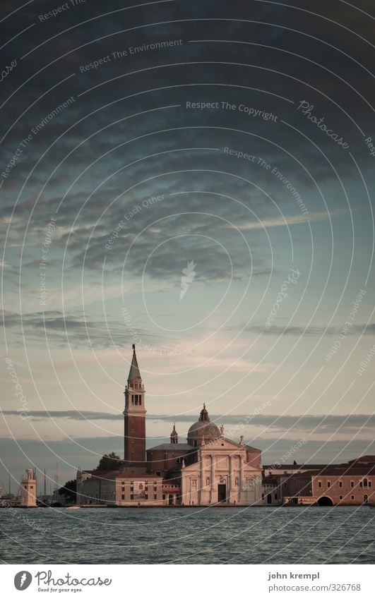 Venice Evening Prayer. Water Coast Ocean Italy Port City Downtown Old town Church Manmade structures Building Architecture Bell tower Facade Tourist Attraction