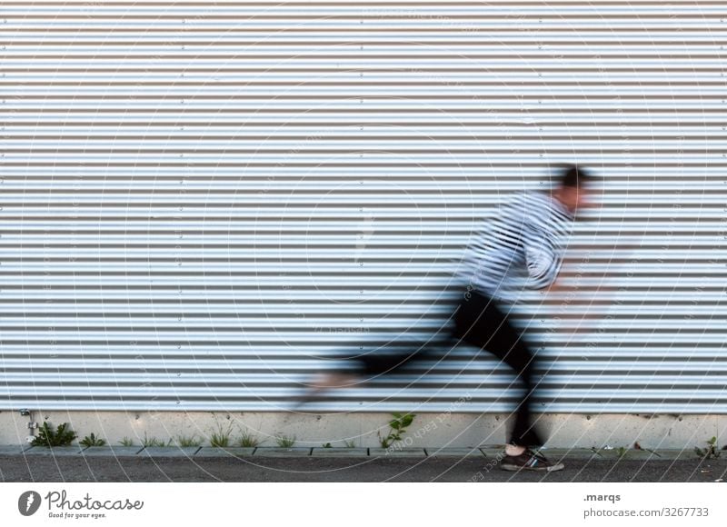 be in progress Wall (building) Stripe Running Movement swift Escape Fear Panic Flee Walking Lanes & trails peril Date structure Metal