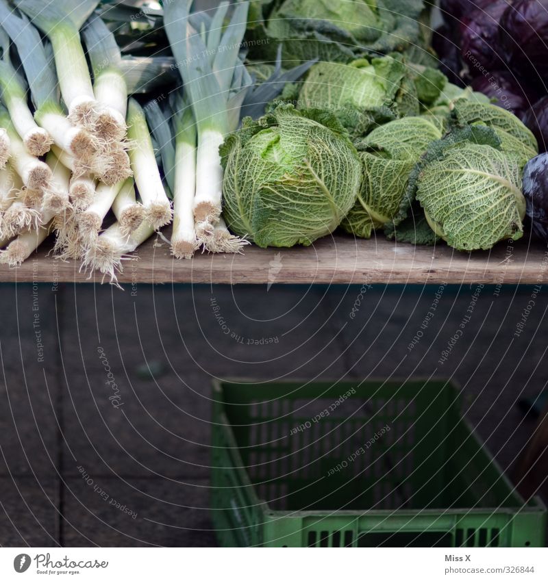 weekly market Food Vegetable Nutrition Organic produce Vegetarian diet Diet Fresh Healthy Delicious Green Savoy cabbage Leek vegetable Greengrocer