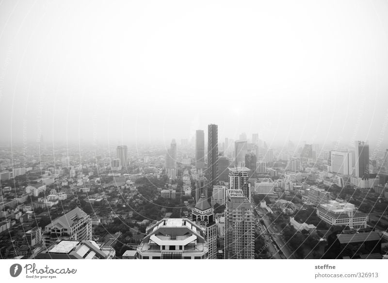 Bangkok, Condor View Cloudless sky Sunrise Sunset Thailand South East Asia Town Capital city Downtown Skyline Overpopulated House (Residential Structure)