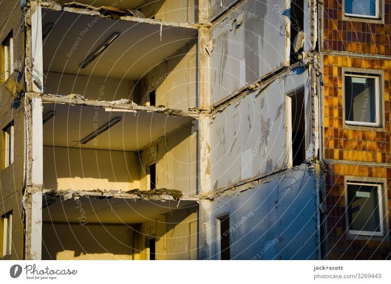 Demolition of prefabricated building Construction site Prenzlauer Berg Ruin Prefab construction Office building Authentic Broken Moody Transience Change