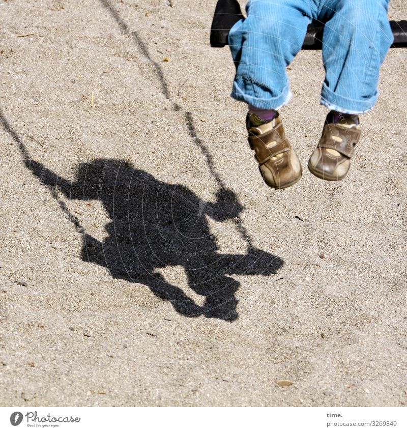 Sought-after viewers Child Legs Feet 1 Human being Sand Beautiful weather Places Pants Footwear Playground Swing Toys Sit Wait Enthusiasm Passion Life Endurance