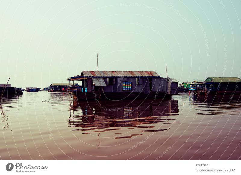 floating village Water Beautiful weather Lake Tonle Sap lake Cambodia South East Asia Fishing village House (Residential Structure) Exceptional