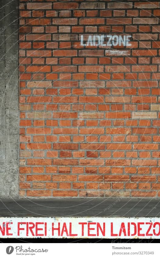 loading area Economy Logistics Heidelberg Concrete Brick Characters Wait Old Brown Red White Transience Colour photo Exterior shot Deserted Day