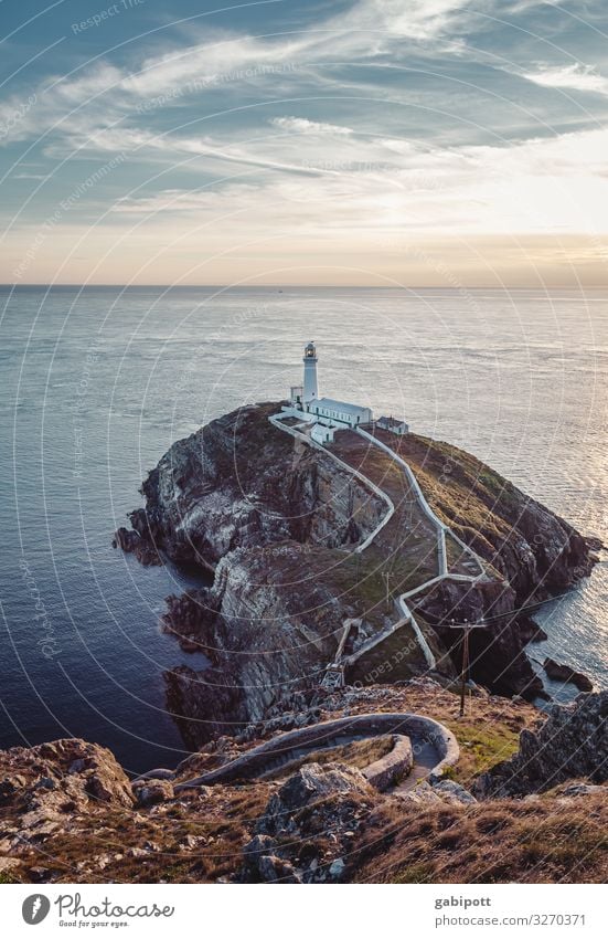 South Stack Lighthouse Panorama (View) Vacation & Travel Trip Tourism Far-off places Illuminate Ocean Navigation Island Summer Beach Freedom Infinity Horizon