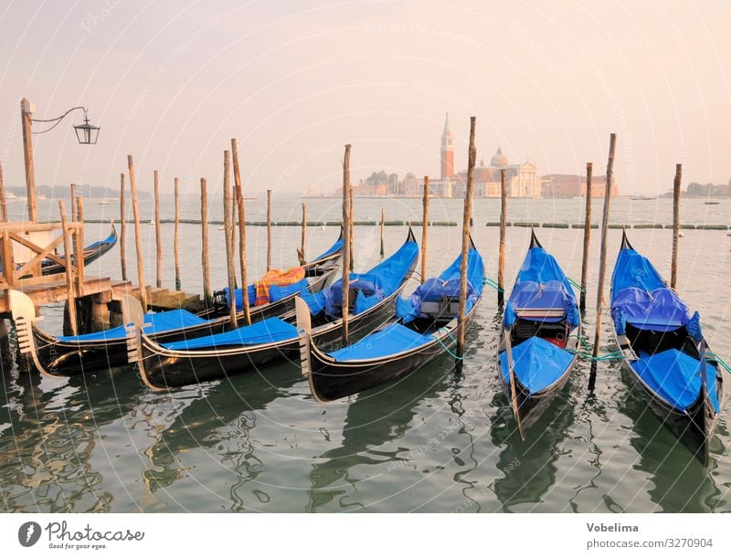 Gondolas and Church of San Giogio Maggiore in Venice San Giorgio Maggiore gondola Island giorgio maggiore Italy Venezia Mediterranean sea Ocean Lagoon boat