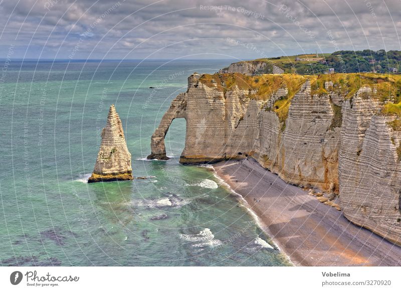 chalk cliffs near Etretat in Normandy Étretat chalk coast Normandie Atlantic Ocean rock bridge rocky coast Rock gate France Body of water Coast Landscape Nature