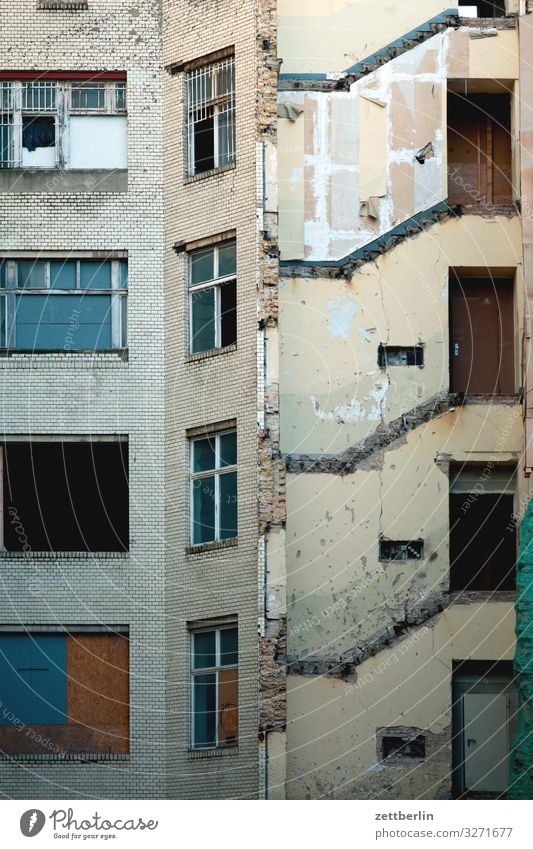 stairwell Stairs Landing Descent Go up Window Handrail Banister Apartment house Deserted Town house (City: Block of flats) Level Copy Space