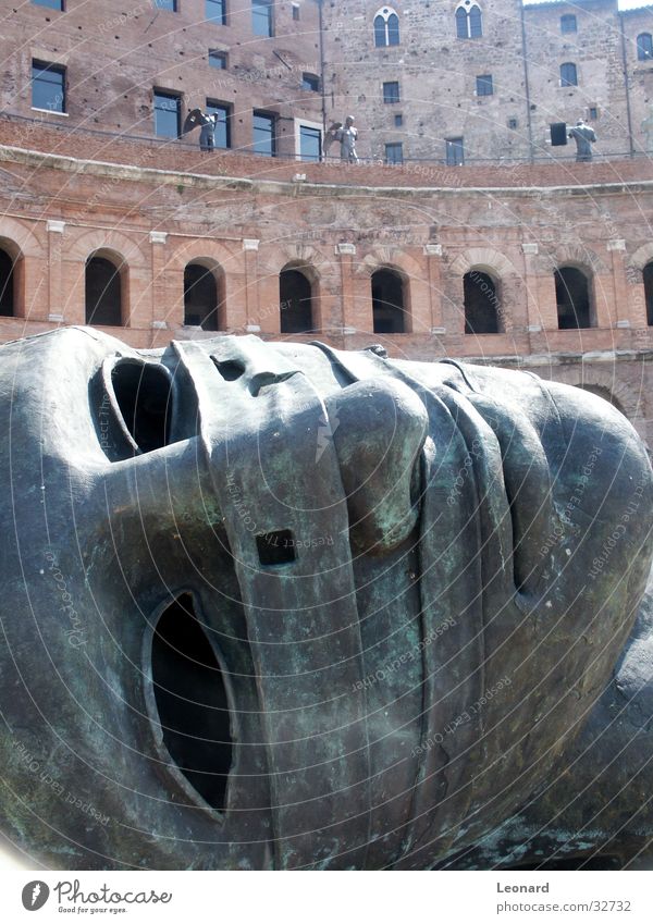 Sculpture 5 Historic Building Art Man Face Rome Exhibition Statue Human being Bronze Craft (trade) Death's head Stone window Architecture