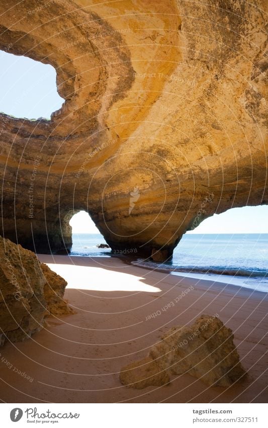 R Portugal Algarve Seacaves Cave sea caves Benagil Praia de Benagil rock salt Vacation & Travel Travel photography Idyll Card Tourism Heavenly Paradisical Beach