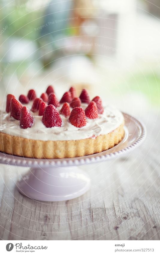 temptation Fruit Cake Dessert Candy Nutrition Cake plate Delicious Sweet Gateau Cream gateau Strawberry Strawberry pie Colour photo Interior shot Close-up