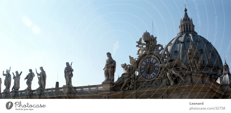 statues Statue Sculpture Religion and faith Domed roof Italy Europe Panorama (View) House of worship Holy Angel Back clock church saint Large Panorama (Format)