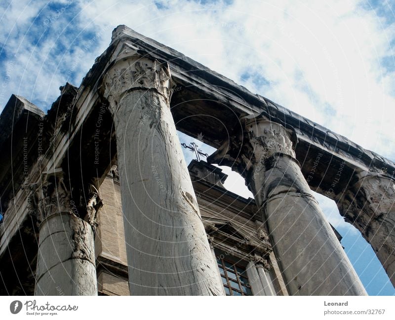 temple Building Temple Clouds Rome Italy Insolvency Sky Architecture Back Column Stone cloud